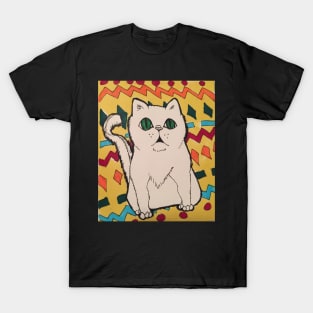 Cat with Geometric Shapes-Color T-Shirt